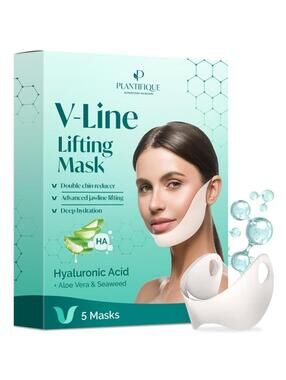 V-Line Mask 5 pack- Chin Strap for Chin and Neck Care and Contouring- no box